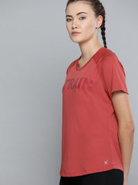 HRX by Hrithik Roshan Women Rust Red Rapid Dry Training Tshirt