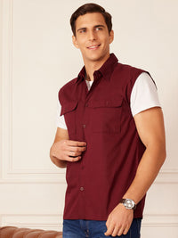 DENNISON Smart Sleeveless Cotton Casual Shirt