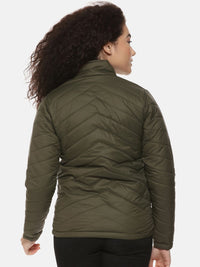 Kampus Sutra Wanita Jaket Olive Hijau Pepejal