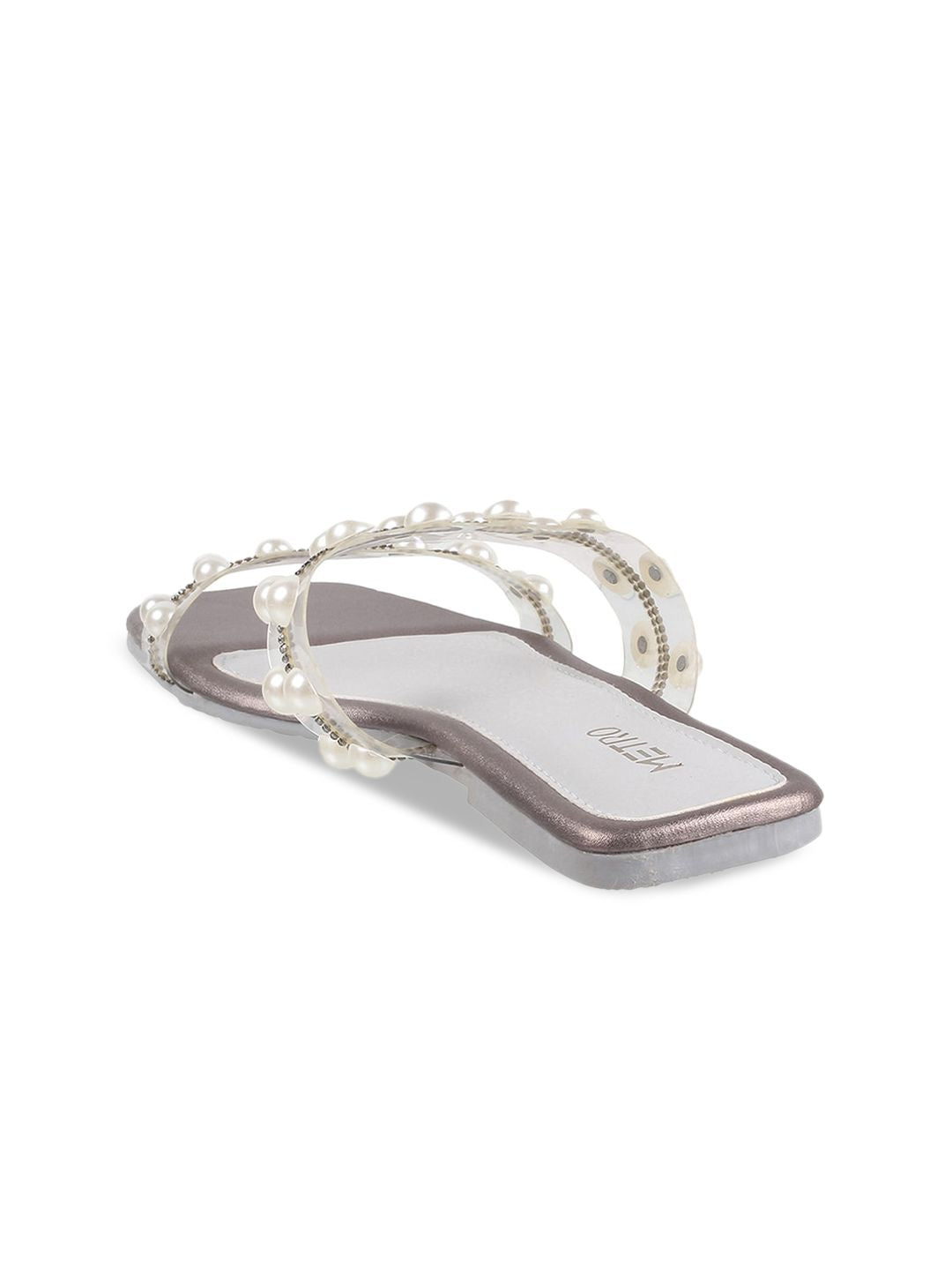 Metro Women Embellished Open Toe Flats