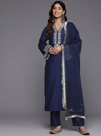 Varanga Women Floral Embroidered Regular Sequinned Kurta with Trousers & With Dupatta