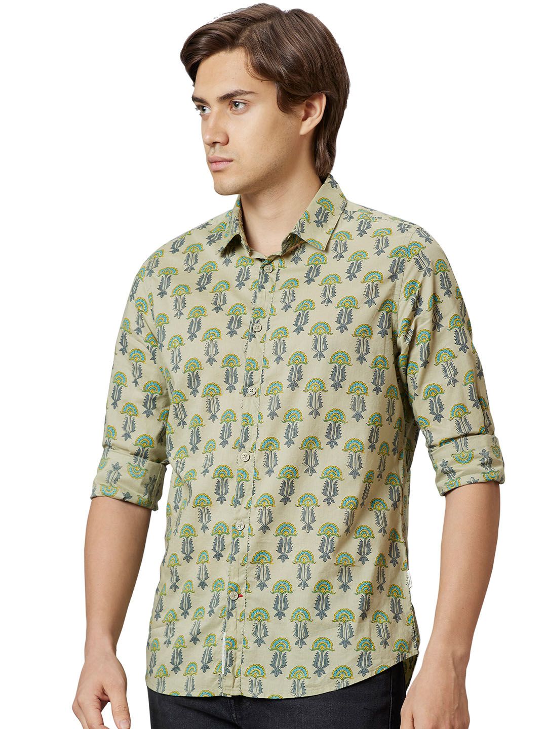 Being Human Men Green Slim Fit Opaque Casual Shirt