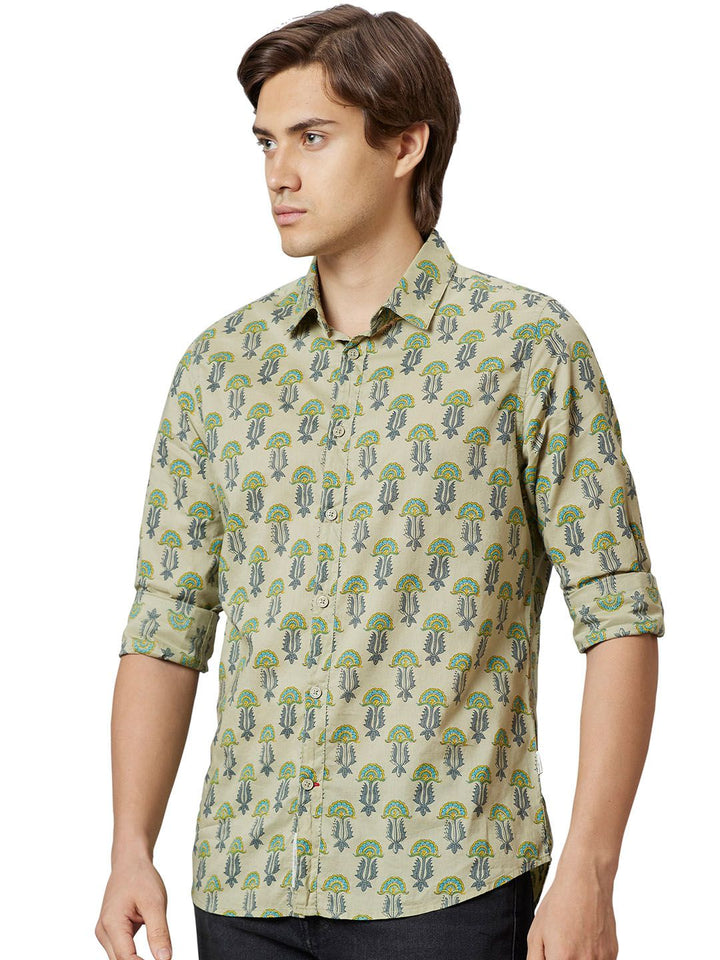 Being Human Men Green Slim Fit Opaque Casual Shirt
