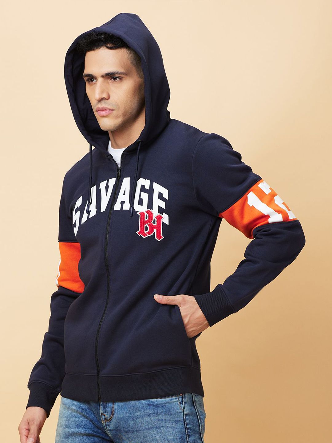 Being Human Printed Hooded Sweatshirt