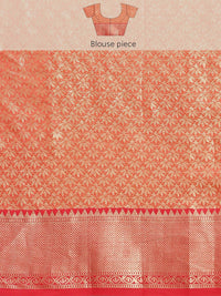 Silk Land Yellow & Golden Ethnic Motifs Zari Banarasi Saree