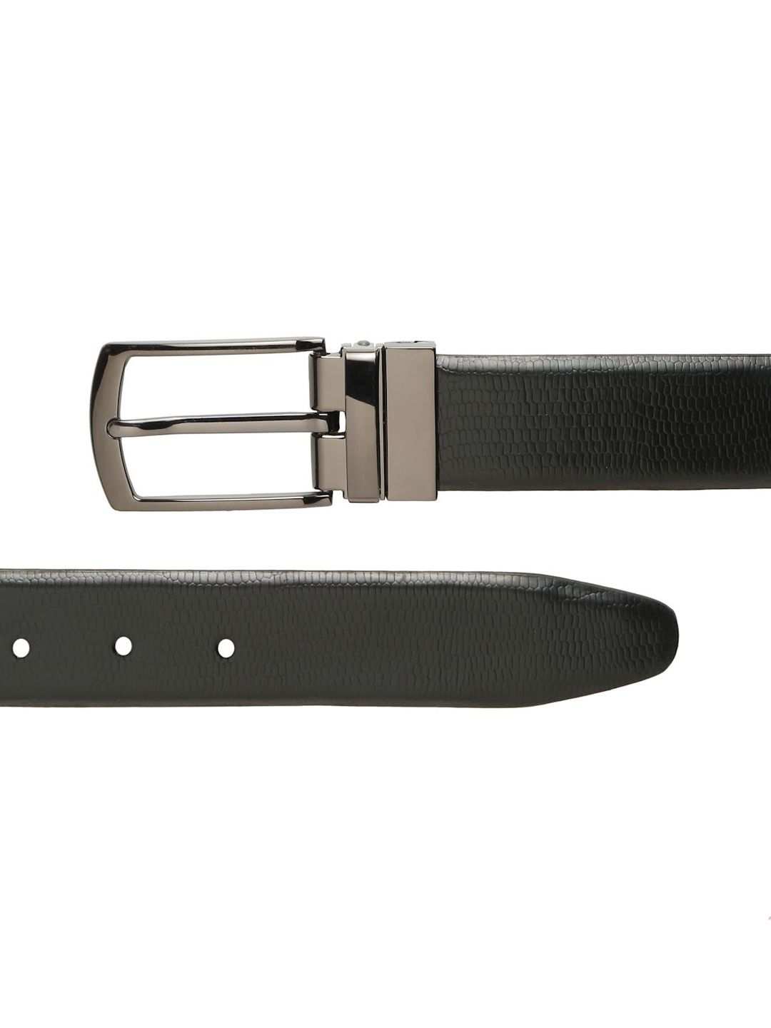 Teakwood Leathers Men Textured Leather Reversible Formal Belt