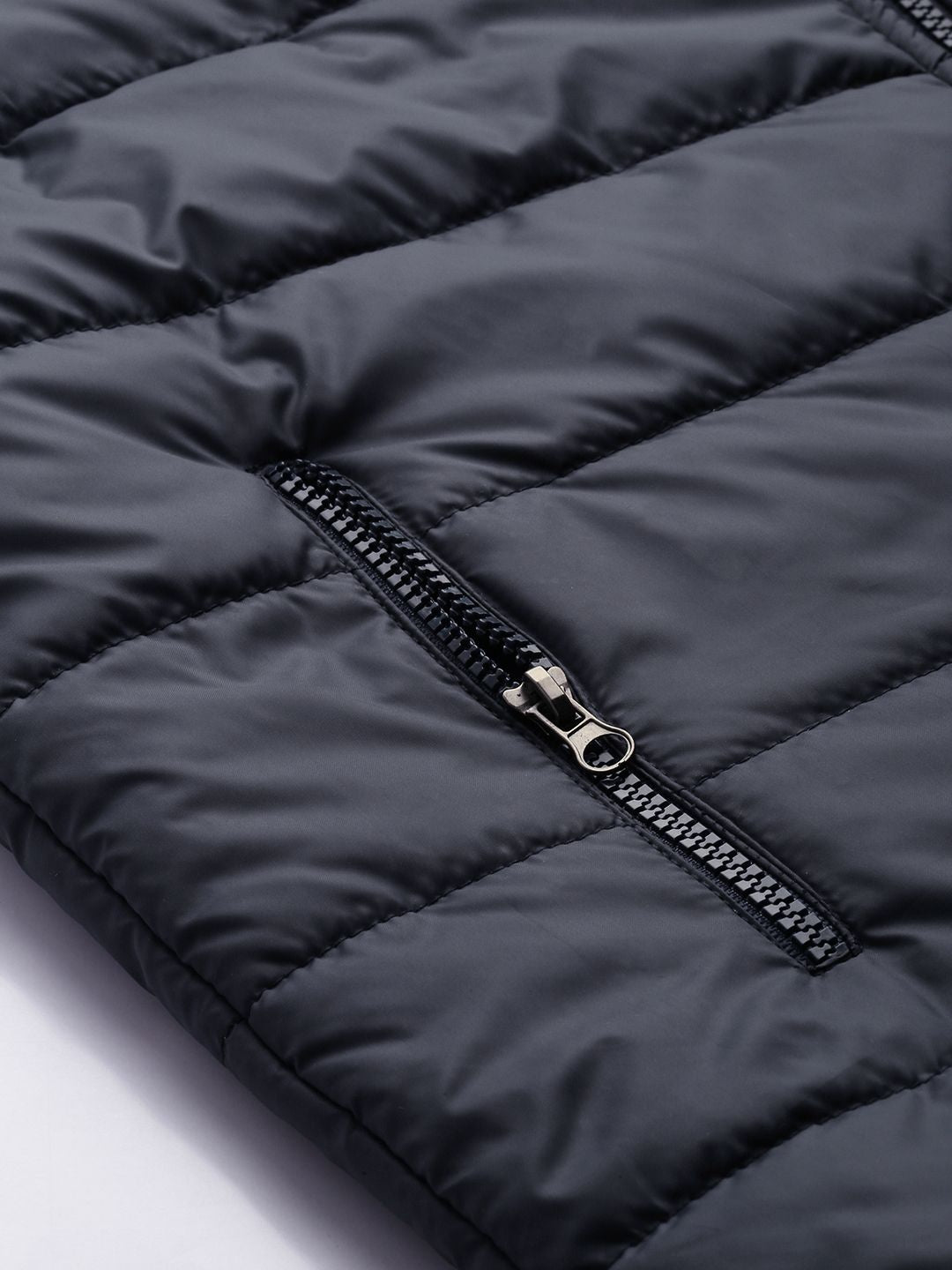 The Indian Garage Co Men Slim Fit Puffer Jacket with Zipper Pockets
