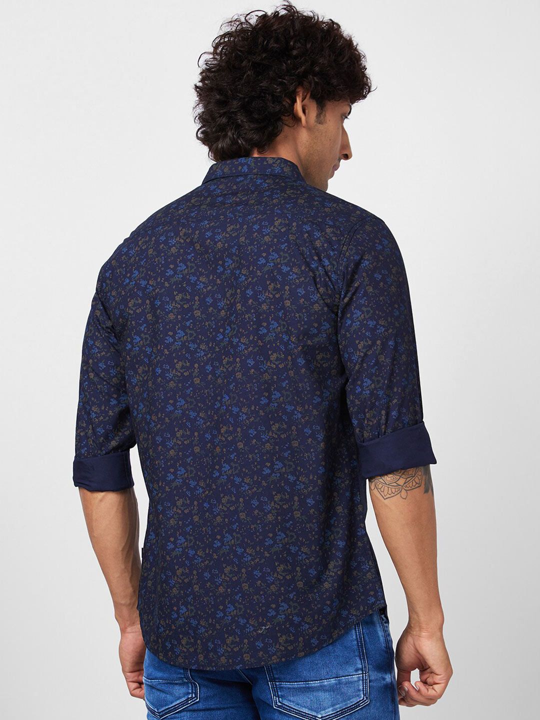 SPYKAR Slim Fit Abstract Printed Opaque Cotton Casual Shirt