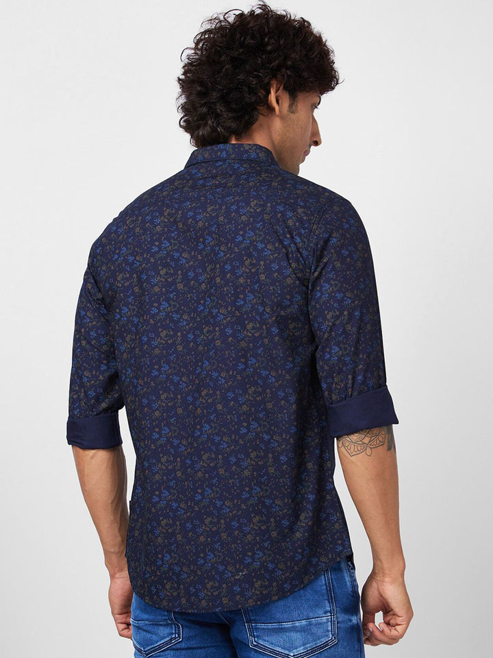 SPYKAR Slim Fit Abstract Printed Opaque Cotton Casual Shirt