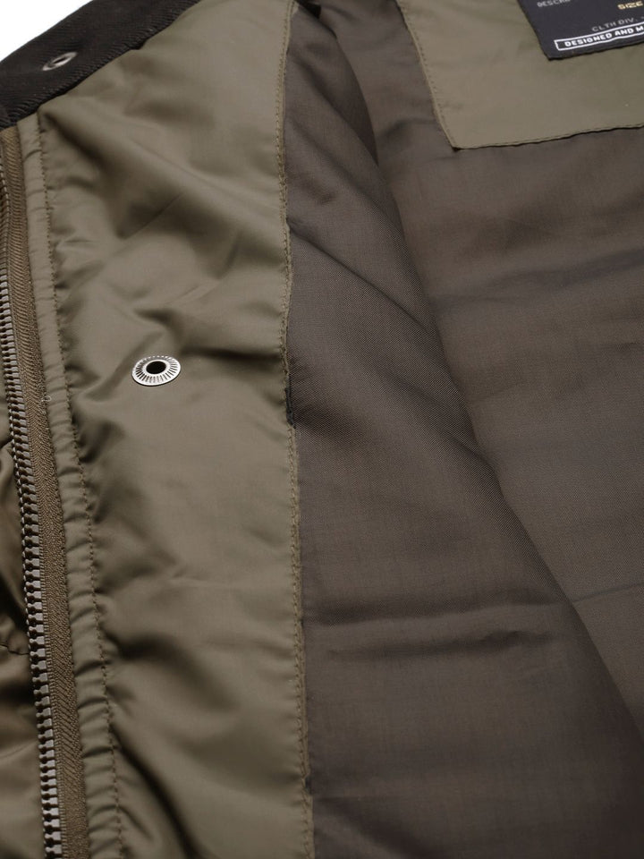 The Indian Garage Co Men Zip-Front Puffer Jacket with Flap-Button Pockets