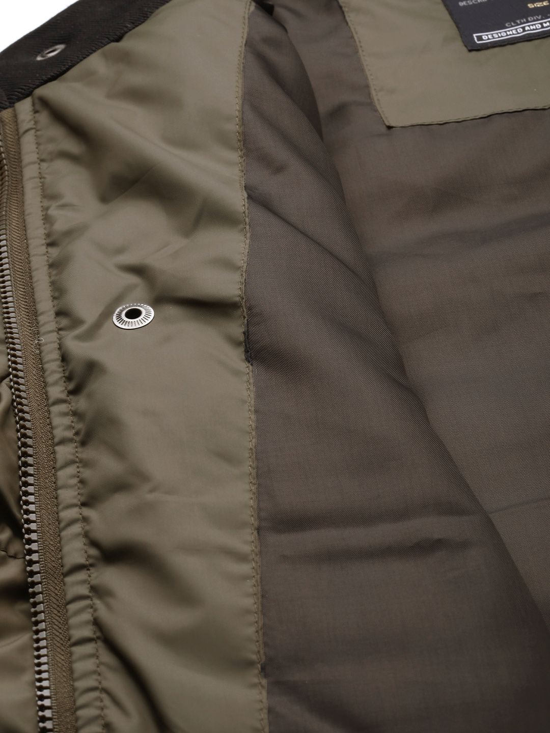 The Indian Garage Co Men Zip-Front Puffer Jacket with Flap-Button Pockets