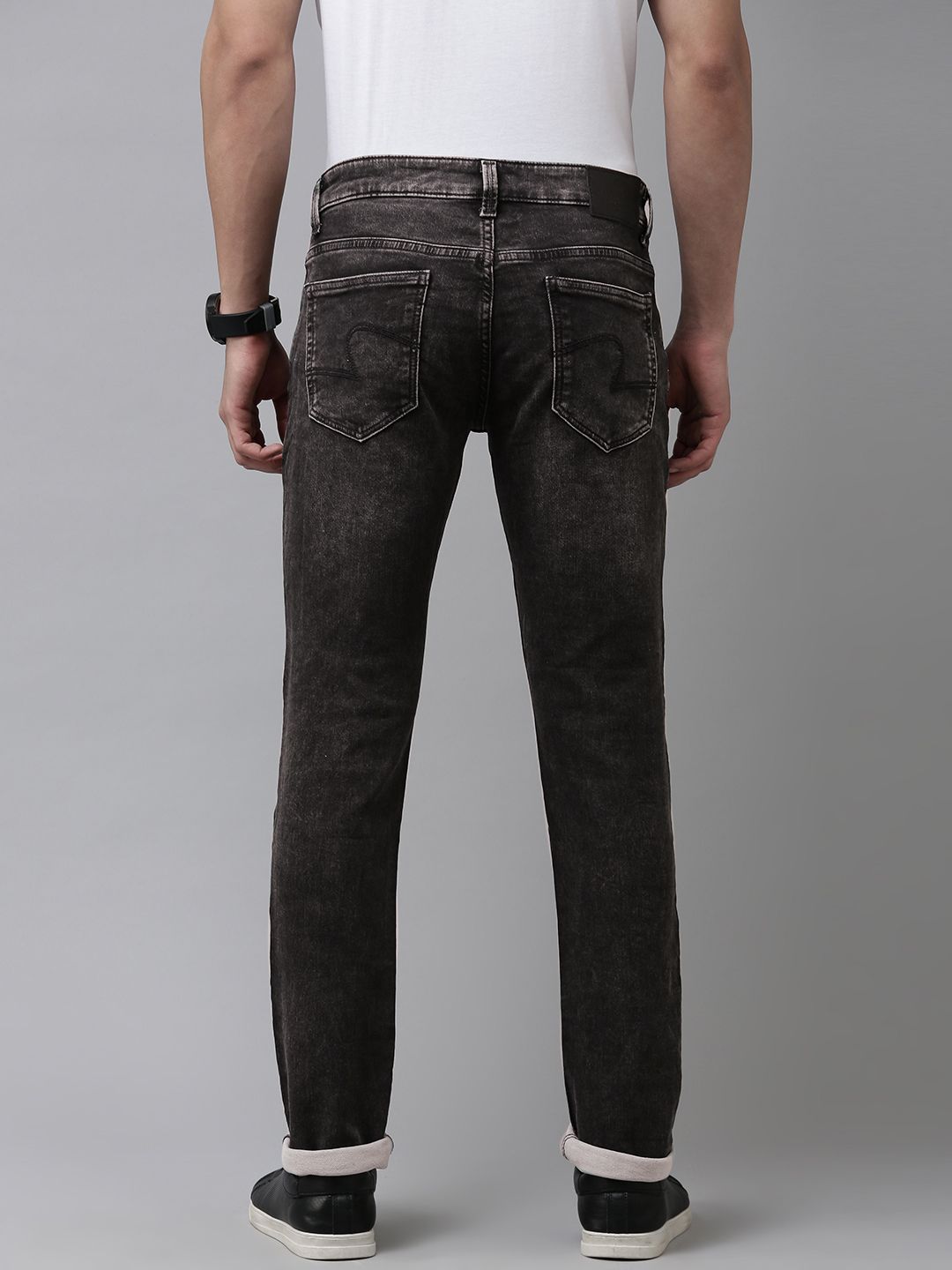 SPYKAR Men Slim Fit Low-Rise Light Fade Acid Wash Stretchable Jeans