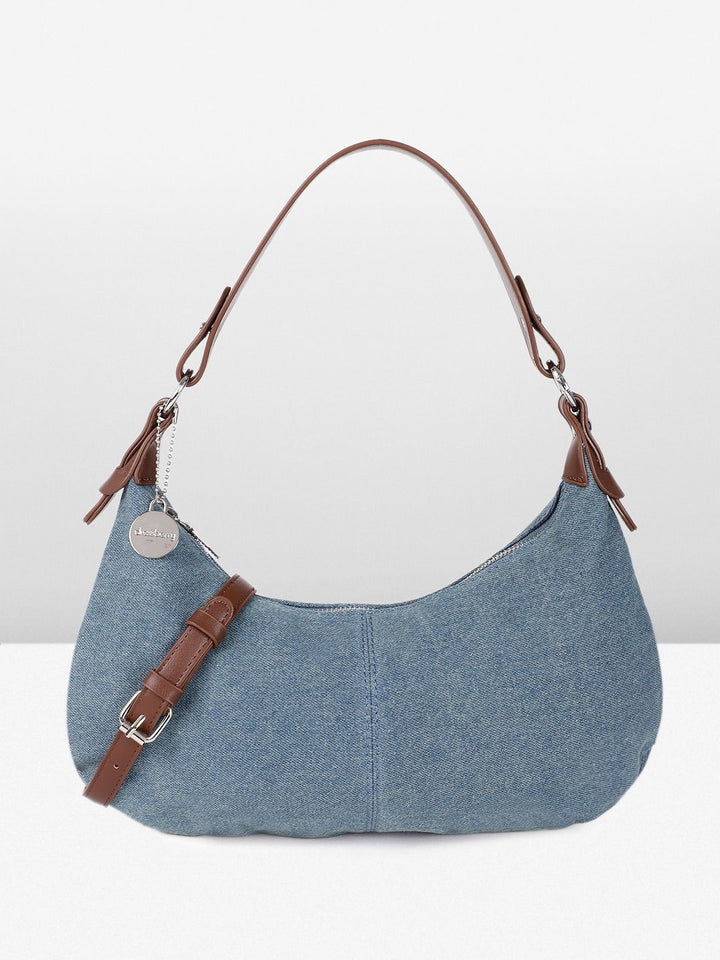 DressBerry Textured Baguette Hobo Bag