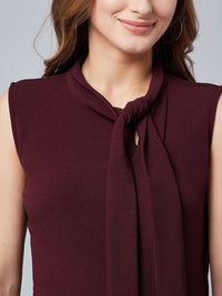 Athena Women Burgundy & Black Sheath Dress