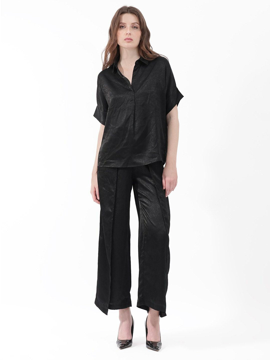 RAREISM Shirt Collar Extended Sleeves Top