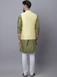 SOJANYA Kurta Biasa Sulam dengan Jaket Churidar & Nehru