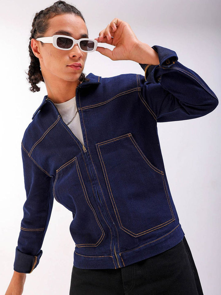 The Indian Garage Co Washed Crop Denim Jacket