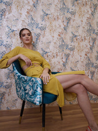 Athena Mustard Top With Slip-On Skirt