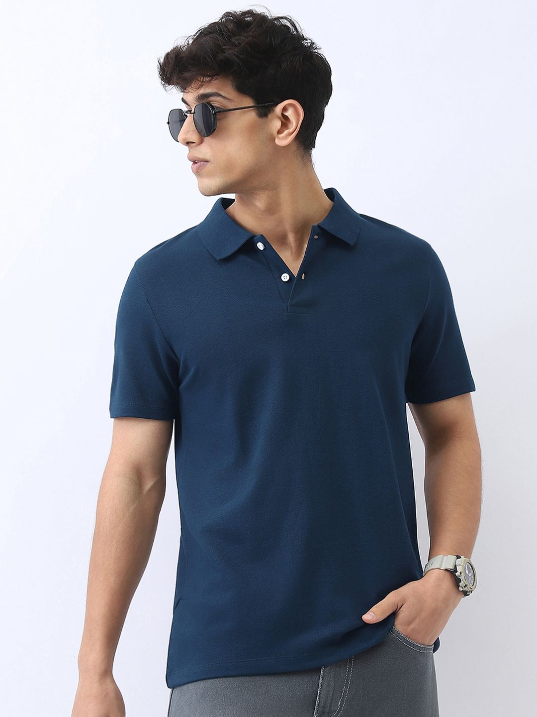 Urbano Fashion Men Solid Regular Fit Half Sleeve Cotton Polo T-Shirt