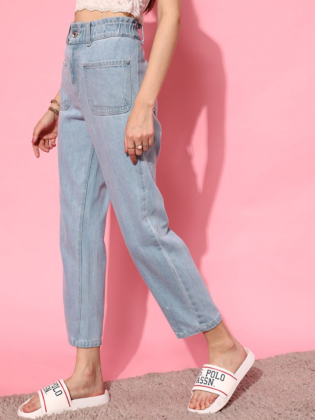 STREET 9 Women Blue Urban Straight Fit High-Rise Jeans