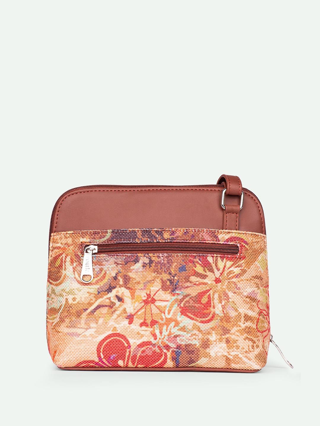 ZOUK Floral Printed Structured Sling Bag