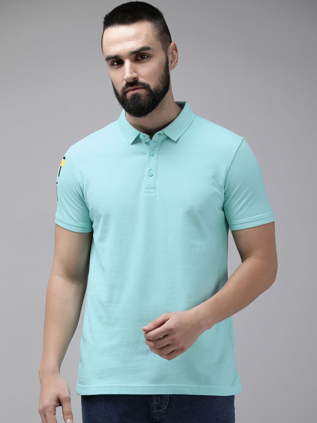SPYKAR Polo Collar Pure Cotton Slim Fit T-shirt