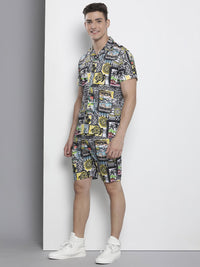 The Indian Garage Co Men Tropical Printed Short with Shirt
