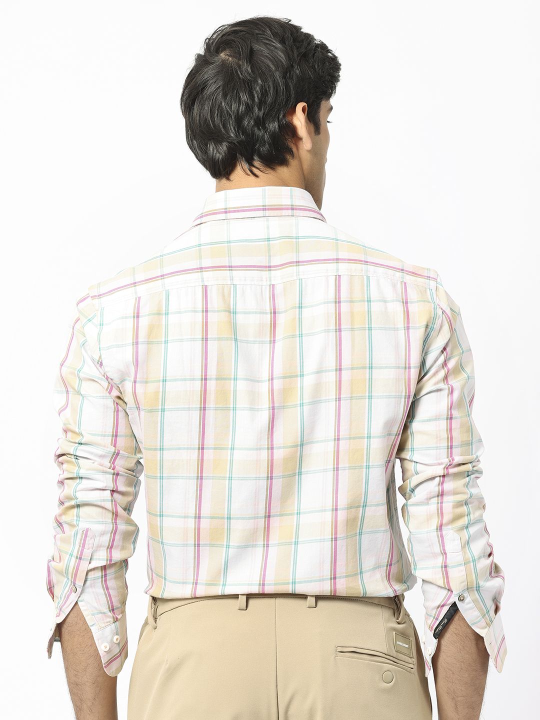 RARE RABBIT Men Campo Checked Slim Fit Opaque Cotton Shirt