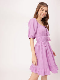 Feminini Lavender Luxe Cinched & Stunning A-Line Mini Dress