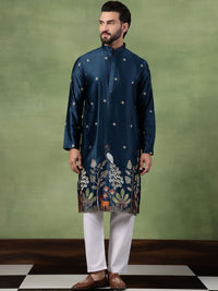 SOJANYA Men Floral Embroidered Thread Work Kurta