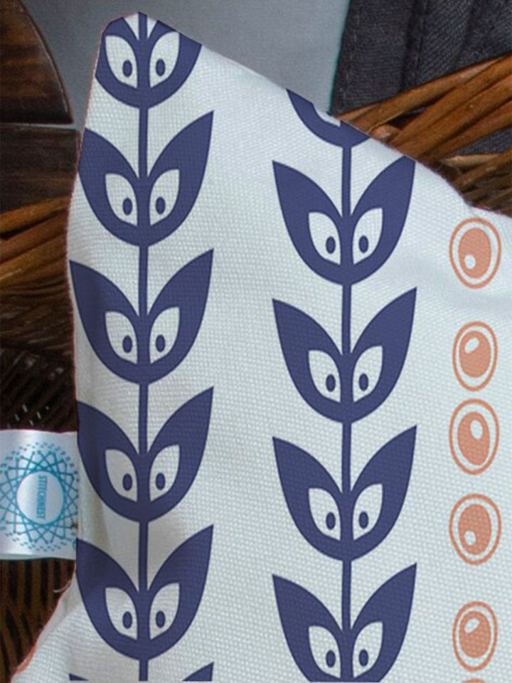 STITCHNEST Set of 5 Blue & White 12"x 12" Floral Square Cushion Covers