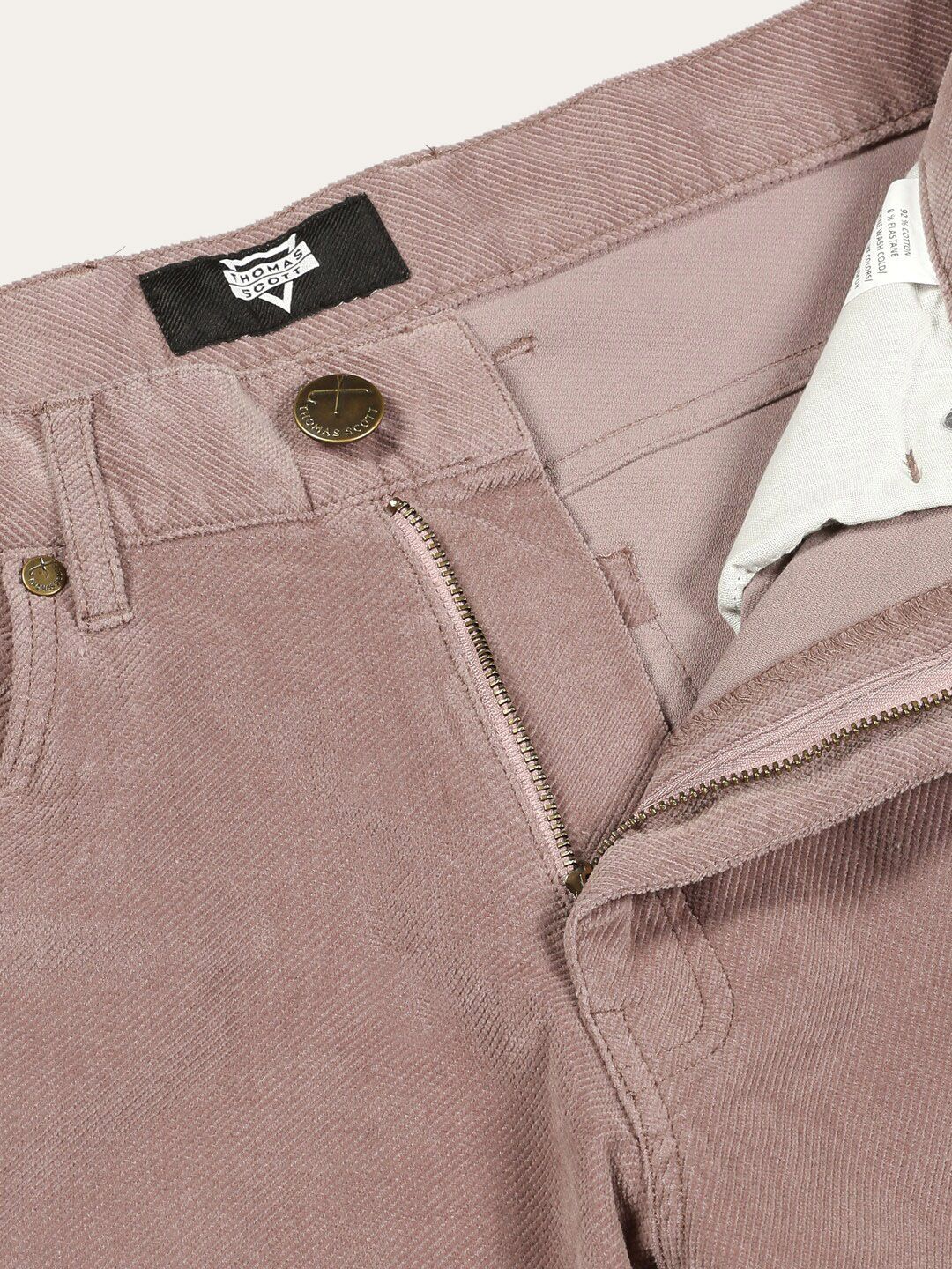Thomas Scott Men Regular Fit Corduroy Chinos Trousers