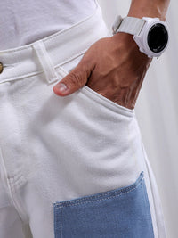 The Indian Garage Co Men Relaxed Fit Clean Look Colourblocked Cargos Jeans