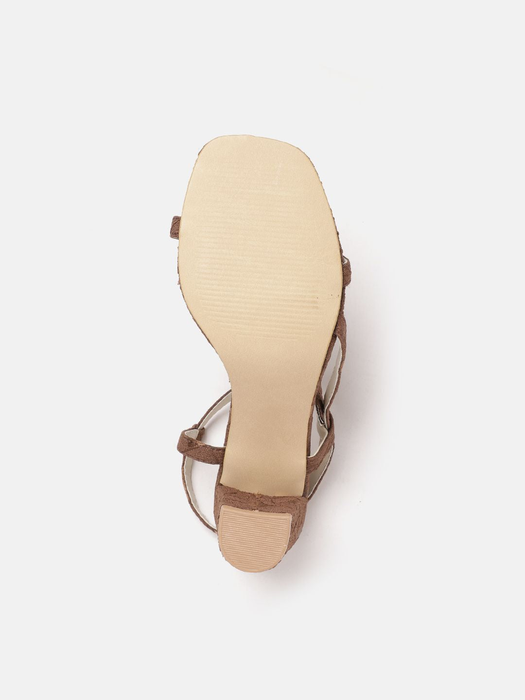 DressBerry Women Textured Block Heel Sandals