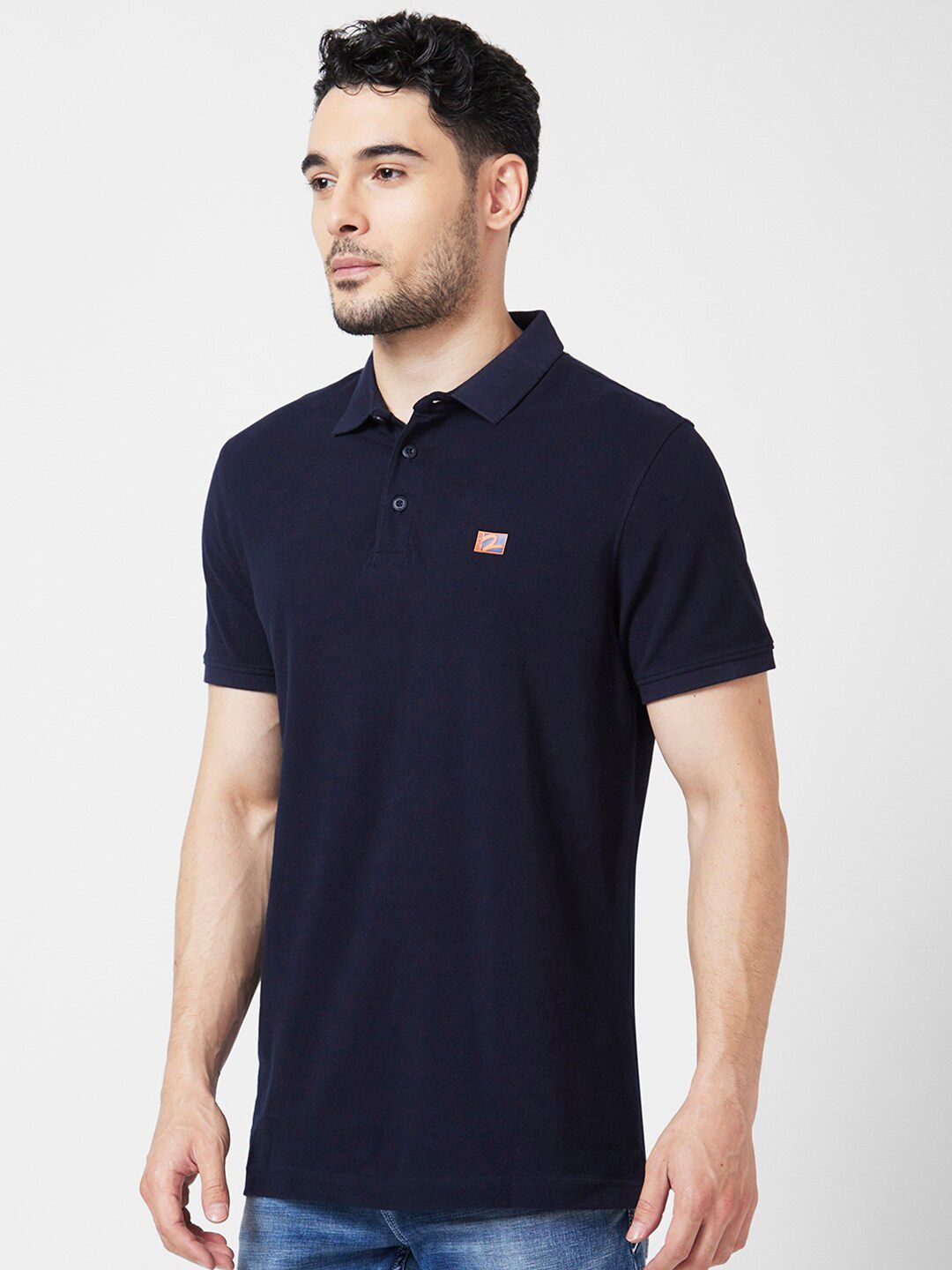 SPYKAR Polo Collar Slim Fit Cotton T-Shirt