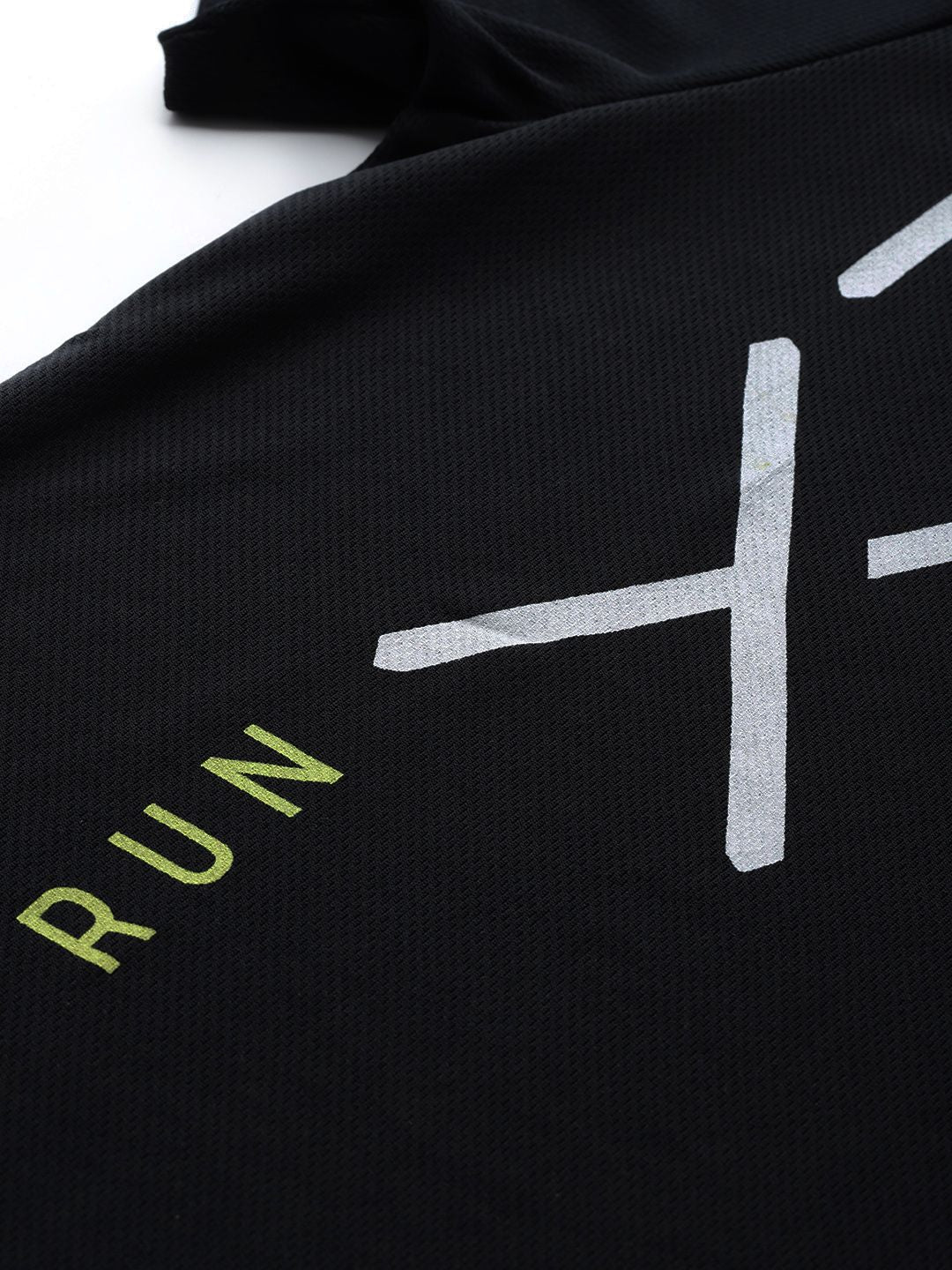 HRX By Hrithik Roshan Running Men Jet Black Rapid-Dry Brand Carrier T-shirts