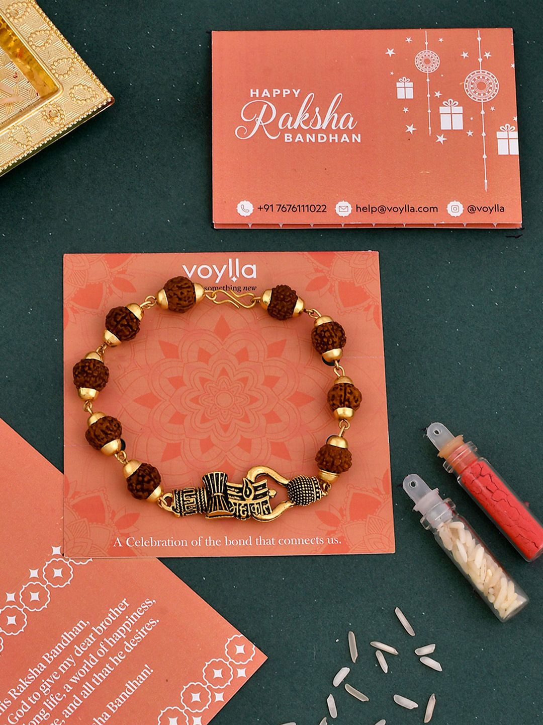 Voylla Men Lord Shiva Motifs Rudraksha Rakhi