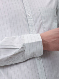 The Indian Garage Co. X Luxe Men Cutaway Collar Vertical Striped Slim Fit Formal Shirt