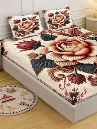 KLOTTHE Berwarna Bunga 400 TC Cadar King dengan 2 Sarung Bantal