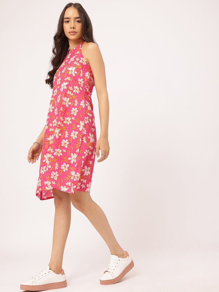 DressBerry The Power Of Pink Floral Symphony Cambric Cotton Dress