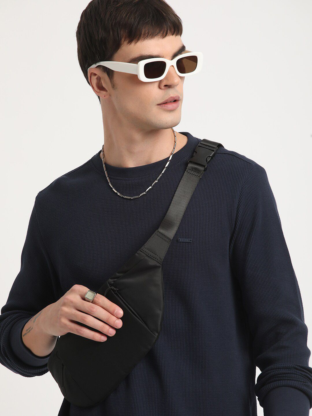 THE BEAR HOUSE Round Neck Pure Cotton Slim Fit T-shirt