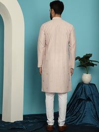SOJANYA Ethnic Motif Woven Design Regular Kurta With Churidar