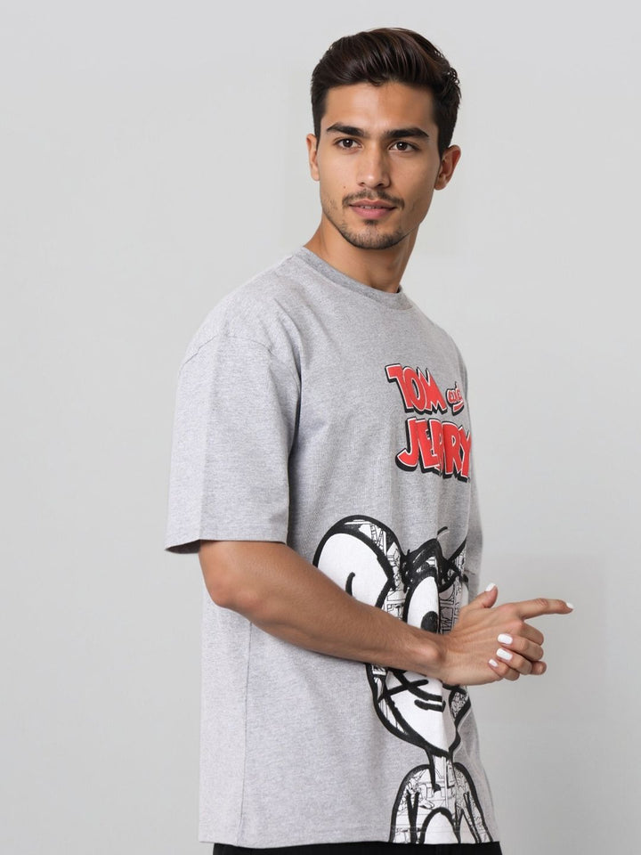 The Indian Garage Co Men Printed Raw Edge Boxy T-shirt