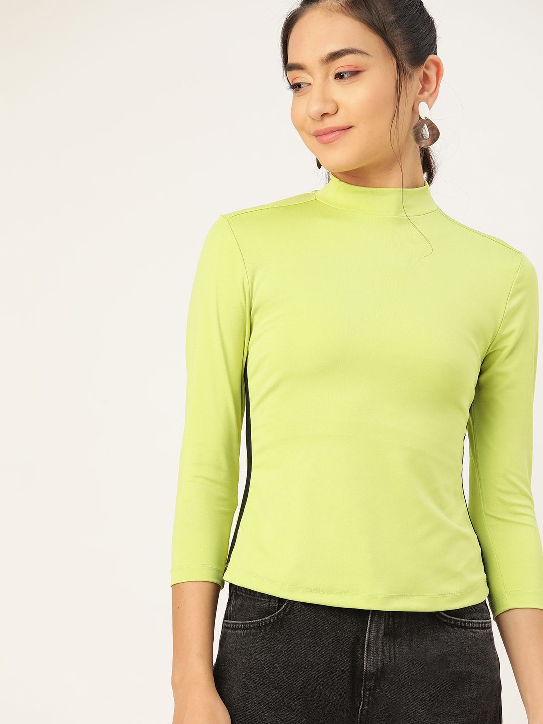 DressBerry Lime Green Fitted Top