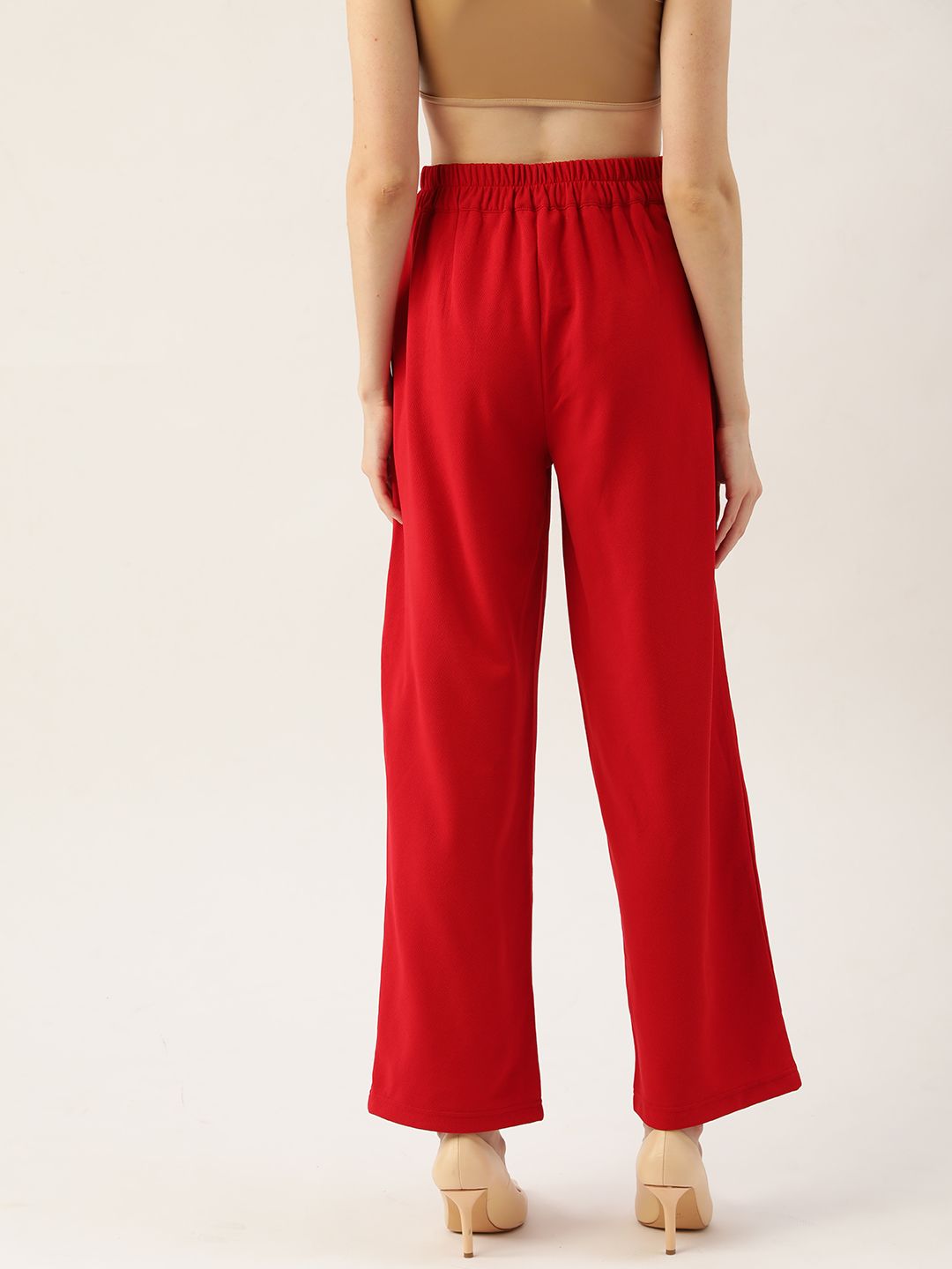 Antheaa Women Red Solid Trousers