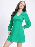 DressBerry Cinched Chic Empire Puff Sleeve Mini Dress