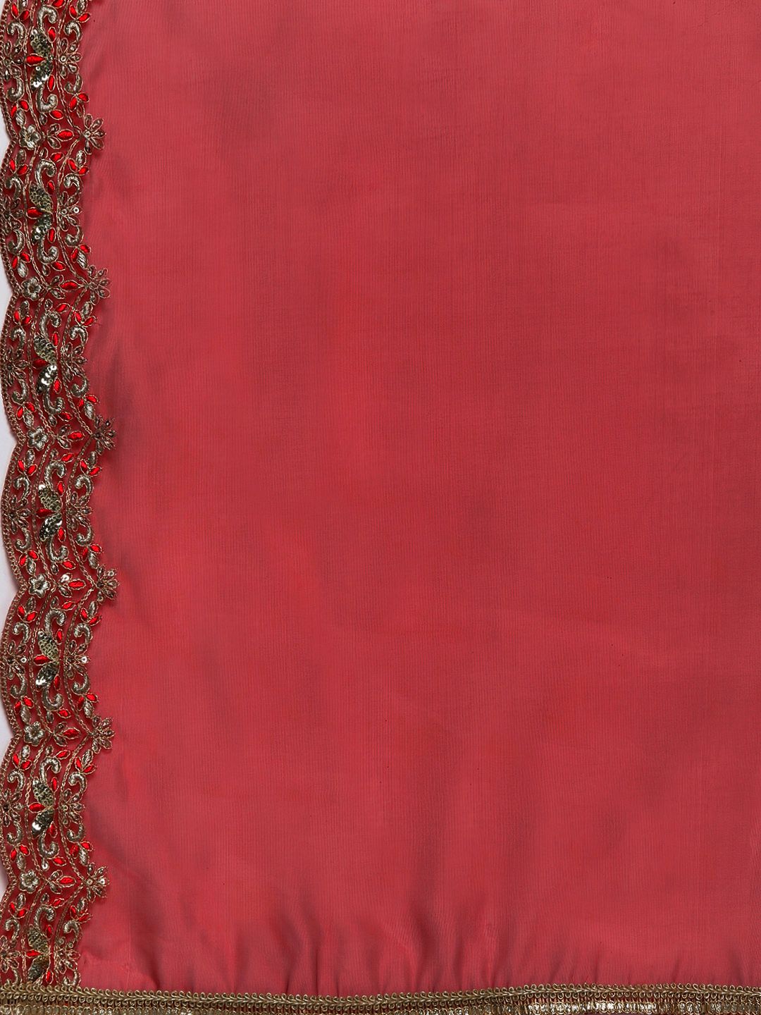 Indo Era Women Red Ethnic Motifs Embroidered Sequinned Liva Kurta with Trousers & Dupatta