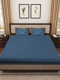 Myntra Elegant Homes Solid Fitted 300 TC King Woolen Bedsheet & 2 Pillow Covers-250X225cm