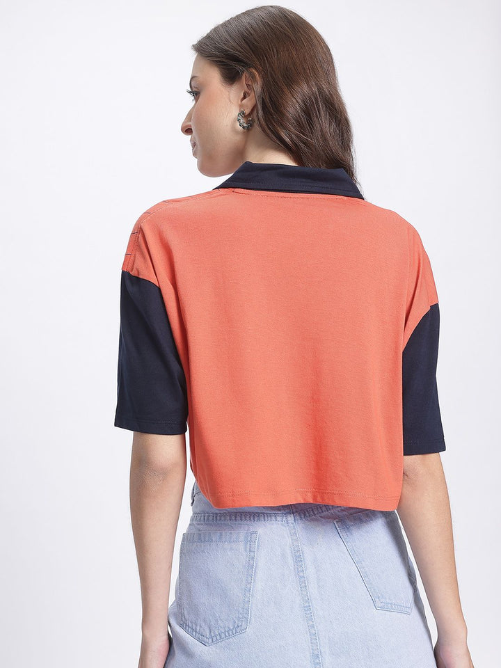 DressBerry Street Savvy Knits Striped Boxy Crop T-shirt