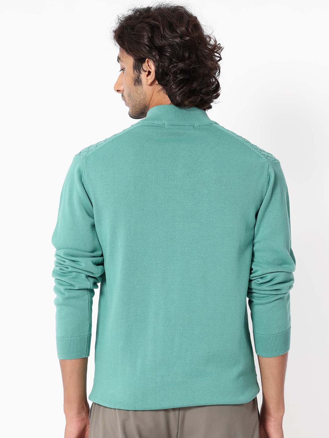 RARE RABBIT Men Troyo Regular Fit Mock Collar Sweater